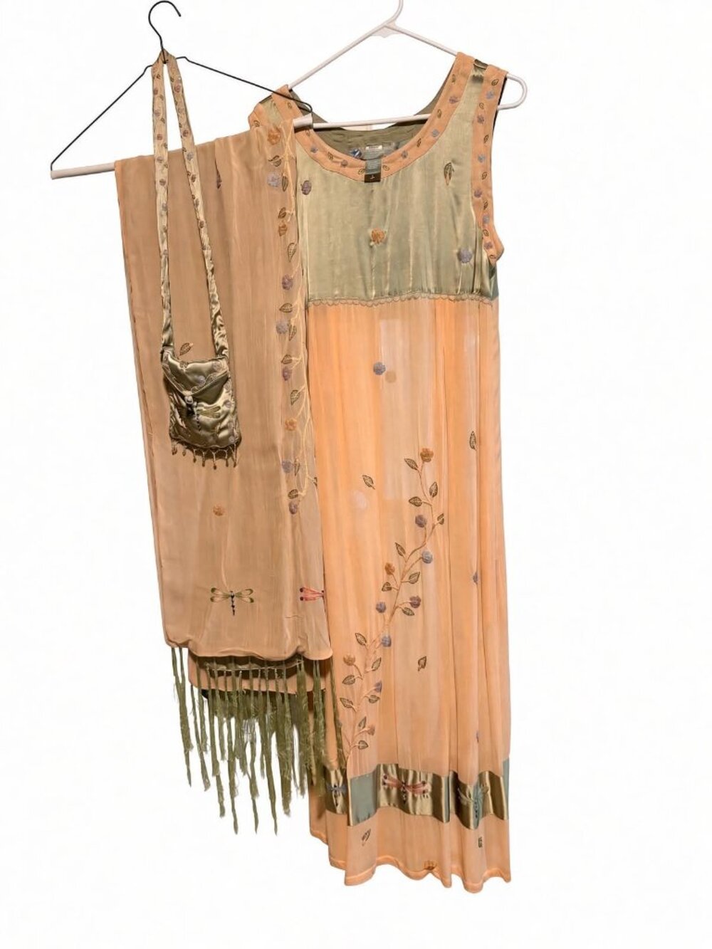 Dress Shawl Purse 3Pc Set Papy Boez Dragonfly Embroidered